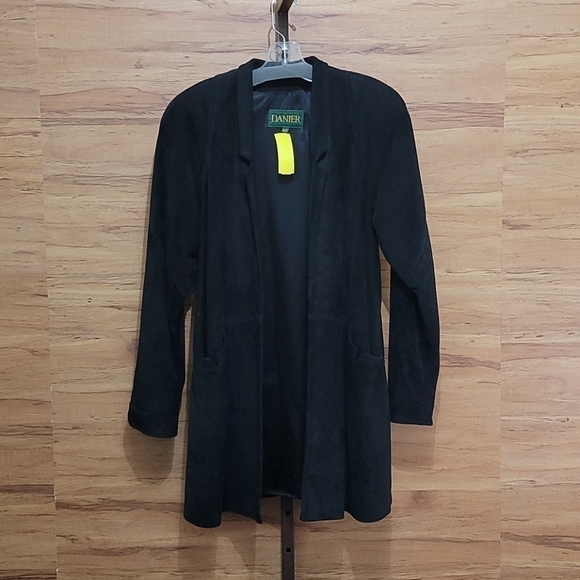 DANIER black suede leather duster extra small TP - Picture 1 of 6